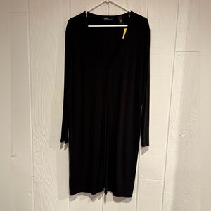 Valerie Stevens Classic Black Long Cardigan
